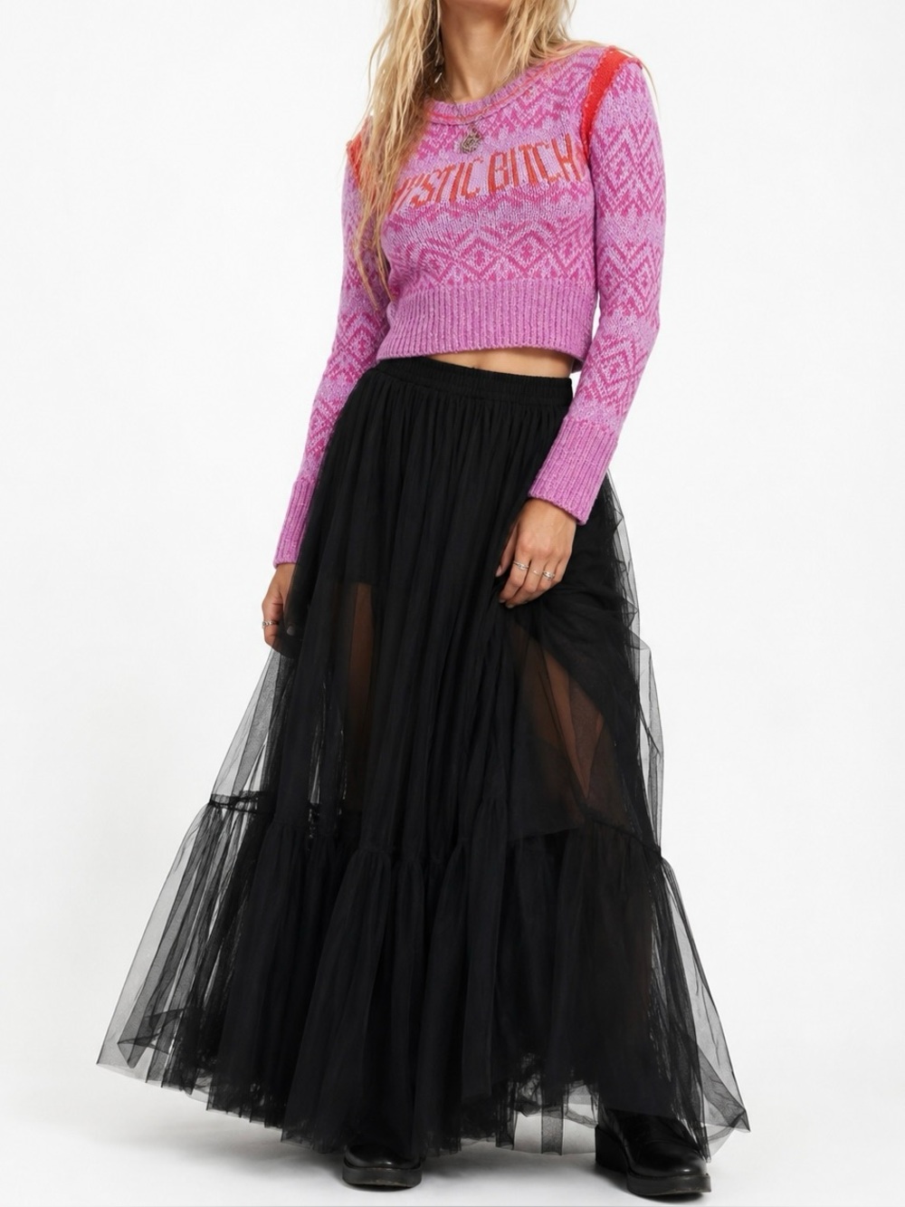 Urban Outfitters Sweater Crew Neck Cropped Small New With Tags Mystic Pink